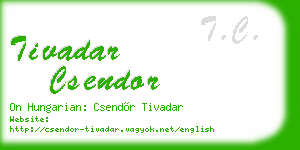 tivadar csendor business card